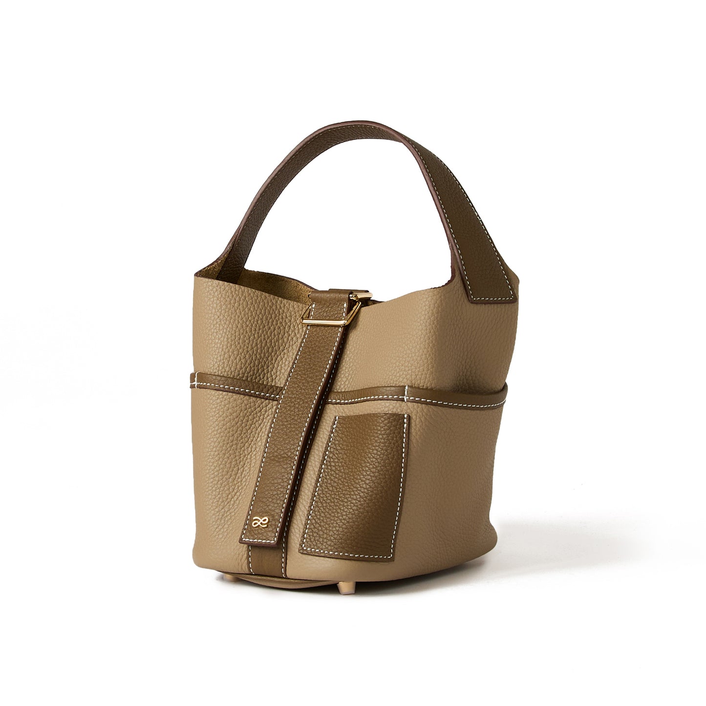 Flower Bucket in Beige-Taupe