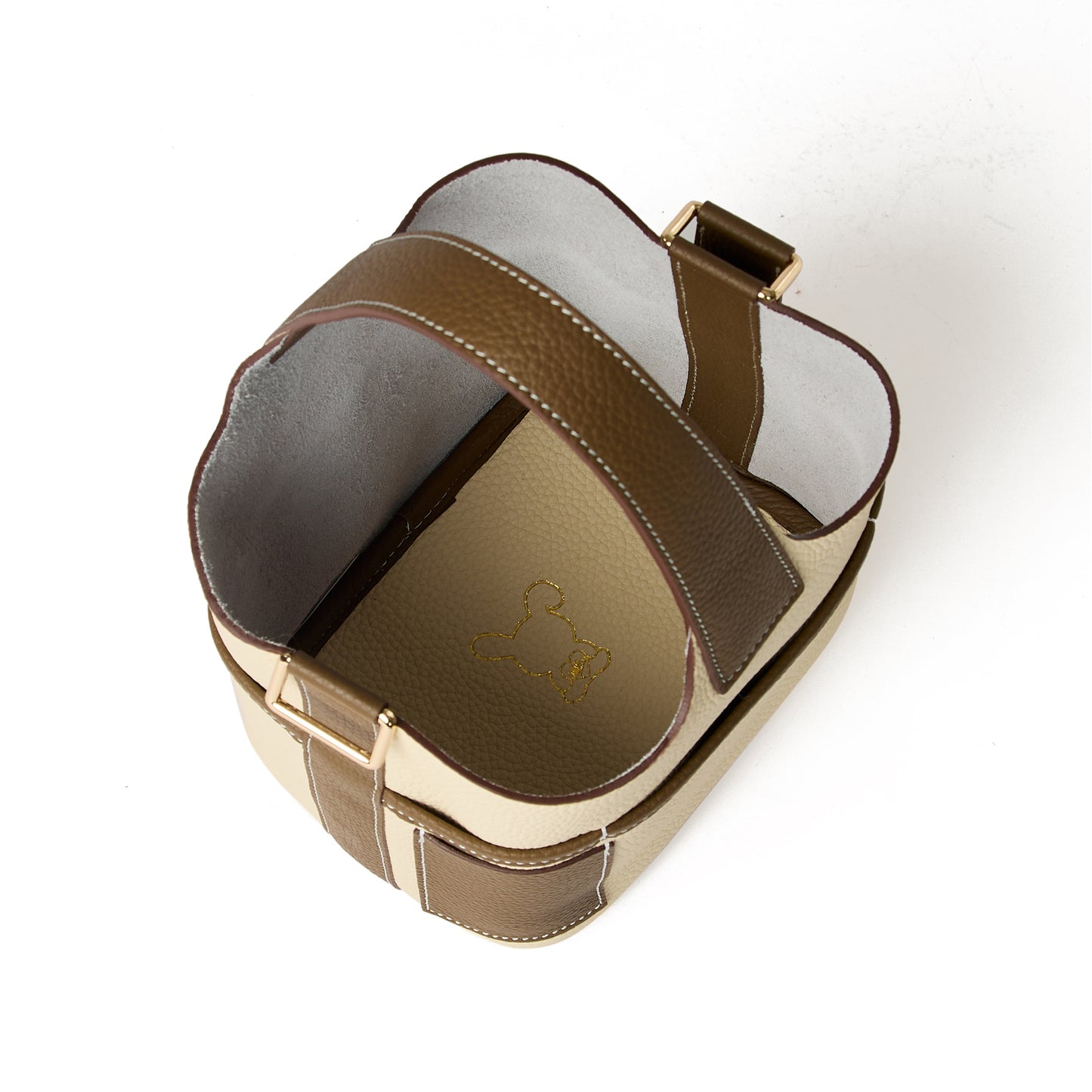 Flower Bucket in Craie-Gold