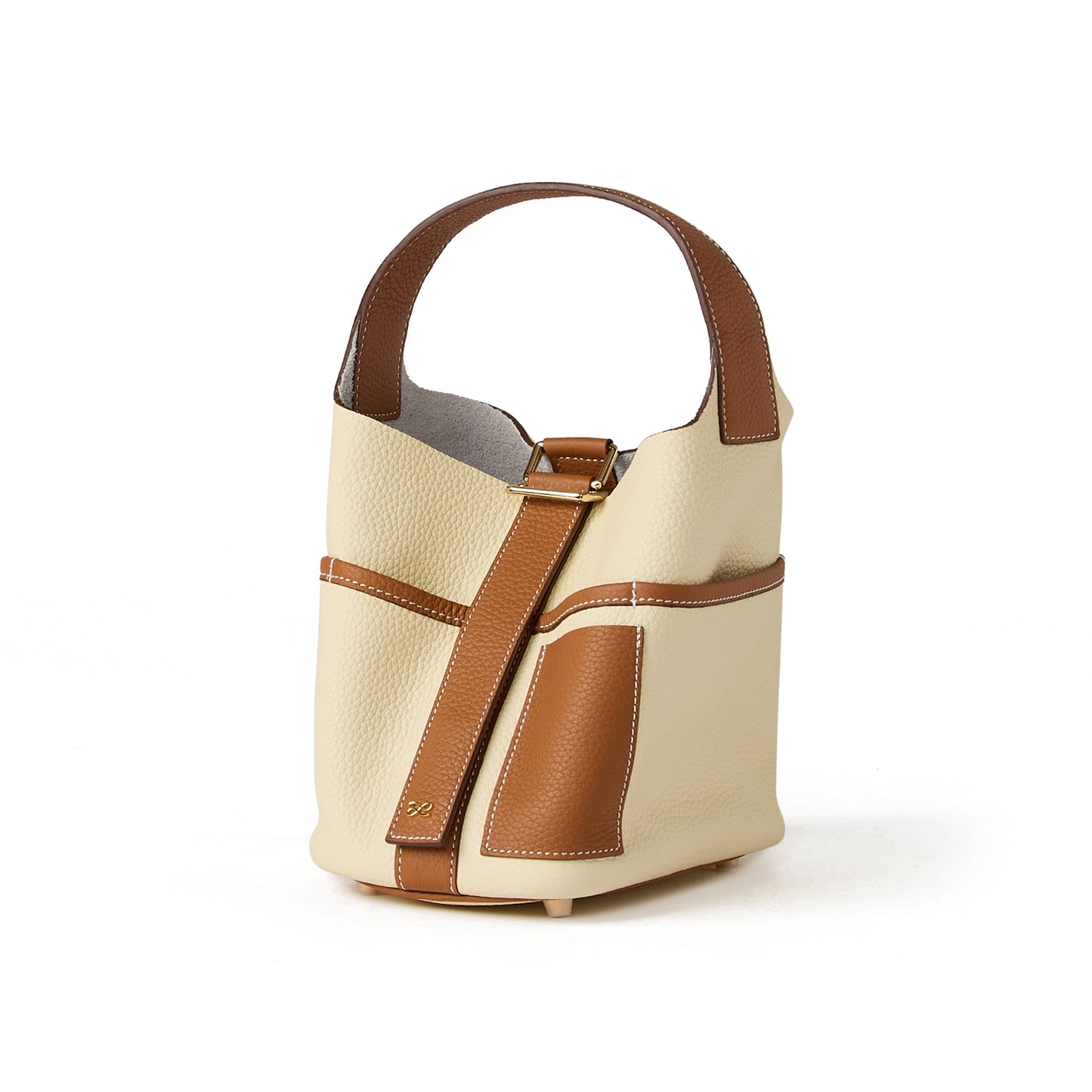 Flower Bucket in Craie-Gold