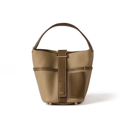 Flower Bucket in Beige-Taupe