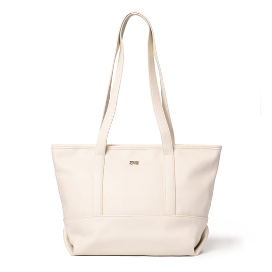 Noir Tote PU in Craie